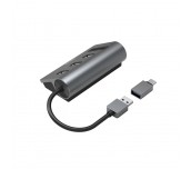 HAMA USB хъб/четец на карти, 5 портов, 3x USB-A, SD, microSD, вкл. USB-C адаптер