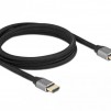 Кабел Delock Ultra High Speed, HDMI мъжко - HDMI мъжко, 48 Gbit/s, 8K 60 Hz, 2 м, Сив
