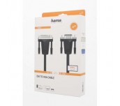 Кабел HAMA 200714, DVI мъжко - VGA мъжко, 1.5 м, Екраниран, 1080p, Черен