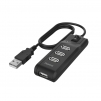 USB хъб HAMA, С бутон вкл./изкл., USB 2.0, 1:4, 480 Mbit/s, черен