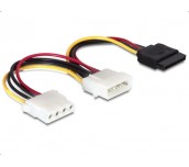 Кабел DeLock Power 4 pin мъжко към SATA 15 pin female + 4 pin женско, 16.5 cm