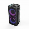 Hisense Party Rocker One Plus (HP110) Bluetooth Speaker with 300W Power, Built-in Woofer, Karaoke Mode, Built-in Wireless Charging Pad, AUX Input and Output, USB, 15 Hour Long-Lasting Battery 4 x 2500Ah, 2x mics included