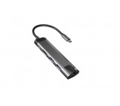 Natec Fowler Go Multiport Adapter 5 in 1, 2xUSB 3.0 HUB, HDMI 4K, USB-C PD, RJ45