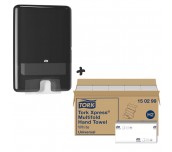 ПРОМО КОМПЛЕКТ 1 КАШОН КЪРПИ ЗА РЪЦЕ TORK H2 UNIVERSAL 237Л 2ПЛ БЯЛА 20БР И ДИСПЕНСЪР TORK XPRESS MULTIFOLD H2 BLACK