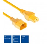 Захранващ кабел ACT, C14 - C15, 2m, Жълт