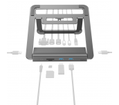 Докинг станция 12 в 1 HAMA, USB, HDMI™, DP, LAN, SD, microSD, Jack, Сив