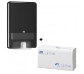 ПРОМО КОМПЛЕКТ 1 КАШОН КЪРПИ ЗА РЪЦЕ TORK H2 UNIVERSAL 237Л 2ПЛ БЯЛА 20БР И ДИСПЕНСЪР TORK XPRESS MULTIFOLD H2 BLACK