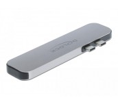 Докинг станция Delock За MacBook, HDMI 4K, USB-A, USB-C, PD, Сив