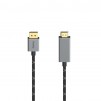 Кабел HAMA, DisplayPort мъжко - HDMI мъжко, Ultra-HD, 4K@60 Hz, 1.5м, Алуминий, Позлатени конектори, Черен