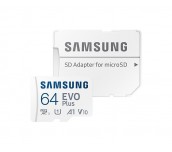 Карта памет Samsung EVO Plus, microSDXC, UHS-I, 64GB, Адаптер