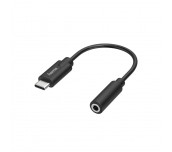 Аудио адаптер HAMA, USB-C мъжко - 3.5 mm аудио жак женско, Стерео, Черен