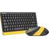 Комплект клавиатура и мишка A4TECH Fstyler FG1110, Безжичен, Черен/Жълт