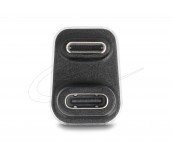 Delock Адаптер USB-C мъжко към женско USB-C, под  180° ,  40 Gbps PD 3.1 240 W ,  U-образен 8K 60 Hz metal