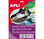 ЕТИКЕТИ БЕЛИ ЗА CD/DVD APLI Ф114/41 2БР/ЛИСТ 25Л