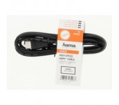 Кабел HAMA 205001, HDMI мъжко - HDMI мъжко,10.2 Gbit/s, 1080p, 3 м, Екраниран, Черен