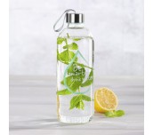 Стъклена бутилка Xavax To Go, 1л, Предпазен калъф, За напитки
