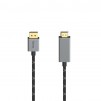 Кабел HAMA, DisplayPort мъжко - HDMI мъжко, Ultra-HD, 4K@60 Hz, 1.5м, Алуминий, Позлатени конектори, Черен