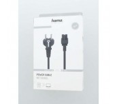 Захранващ кабел HAMA Шуко, 3pin(IEC C5) женско, 2.5м, Черен