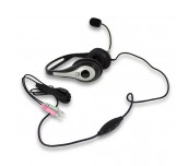 Слушалки Ewent EW3562, Микрофон, 2x 3.5mm жак, 2.0м кабел, Сив/Черен