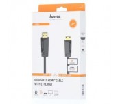 Кабел HAMA, HDMI мъжко - mini HDMI мъжко, 1.5 м, Позл.конектори, Черен
