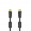 Кабел HAMA High-Speed, HDMI мъжко - HDMI мъжко, 4K, 18GB/s, Ethernet ,10 м, Позл. конектори, 2 филтъра, Черен