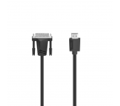 Кабел HAMA 200716, DVI-I Dual Link мъжко - HDMI мъжко, Ultra-HD, 4K, 3м, Черен