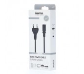 Захранващ кабел HAMA Euro Plug, 2-Pin(IEC C7) женско, 2.5 m, Черен