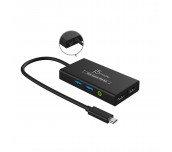 Кепчър j5create JVA01, HDMI - HDMI, USB-C хъб, Черен