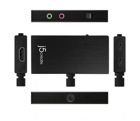 Кепчер адаптер j5 create JVA02, HDMI към USB-C, PD, Черен