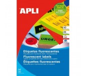 ЕТИКЕТИ ФЛУОРЕСЦЕНТНИ APLI Ф60 А4 12БР/ЛИСТ 20Л