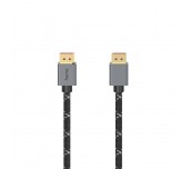 Кабел HAMA DisplayPort мъжко - DisplayPort мъжко, 2 м, 8K Ultra HD, Алуминий, Позл.конектори, Черен