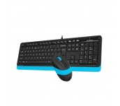 Комплект клавиатура и мишка A4TECH Fstyler  F1010, с кабел, USB, Черен/Син