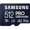 Samsung 512GB micro SD Card PRO Ultimate with Adapter , UHS-I, Read 200MB/s - Write 130MB/s, U3, V30, A2