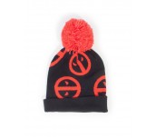 Комплект шал и шапка DIFUZED Deadpool, Symbol, Черен/Червен