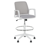 ОФИС СТОЛ 7556 WHITE, ДАМАСКА + МЕШ, СВЕТЛОСИВ