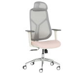 ЕРГОНОМИЧЕН СТОЛ CARMEN 7901 W ЕКО КОЖА СИВ + РОЗОВ