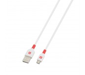 Кабел Skross, micro-USB - USB-A 2.0 мъжко, 1.2м, Бял
