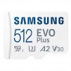 Карта памет Samsung EVO Plus, microSDXC, UHS-I, 512GB, Адаптер