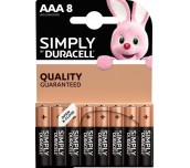 Алкална батерия LR03 AAA 8pk блистер SIMPLY MN2400 DURACELL