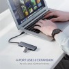 ХЪБ UGREEN CМ219 4xUSB3.0 A,1xUSB-C,INPUT USB3.0 A