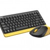 Комплект клавиатура и мишка A4TECH Fstyler FG1110, Безжичен, Черен/Жълт