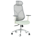 ЕРГОНОМИЧЕН СТОЛ CARMEN 7901 W ЕКО КОЖА СИВ + СВЕТЛОЗЕЛЕН