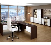 ВИСОКО ПОМОЩНО БЮРО С КОНТЕЙНЕР И 2 ЧЕКМЕДЖЕТА + ПУШ БУТОНИ 140/50/74