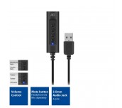 Звукова карта Ewent AC9360, 2.0, USB-A, 3.5 mm, Черна