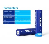 Акумулаторна батерия XTAR за фенери 18650 със защита , 3600mAh, Li-ion