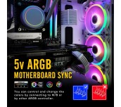 Комплект вентилатори EZDIY-FAB Moonlight White RGB PWM 120mm - 6 Pack