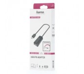 Кабел HAMA, USB 2.0 OTG micro USB - женско USB 2.0, 480 Mbit/s, Черен