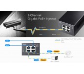 PoE инжектор Cudy POE220, Gigabit PoE+/PoE, 2 x 30W