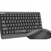 Комплект клавиатура и мишка A4TECH Fstyler FGS1110Q, Безжичен, Сива