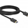 Кабел Delock DisplayPort 2.0 мъжко - DisplayPort 2.0 мъжко, 3.0м, 54 Gb/s, Черен